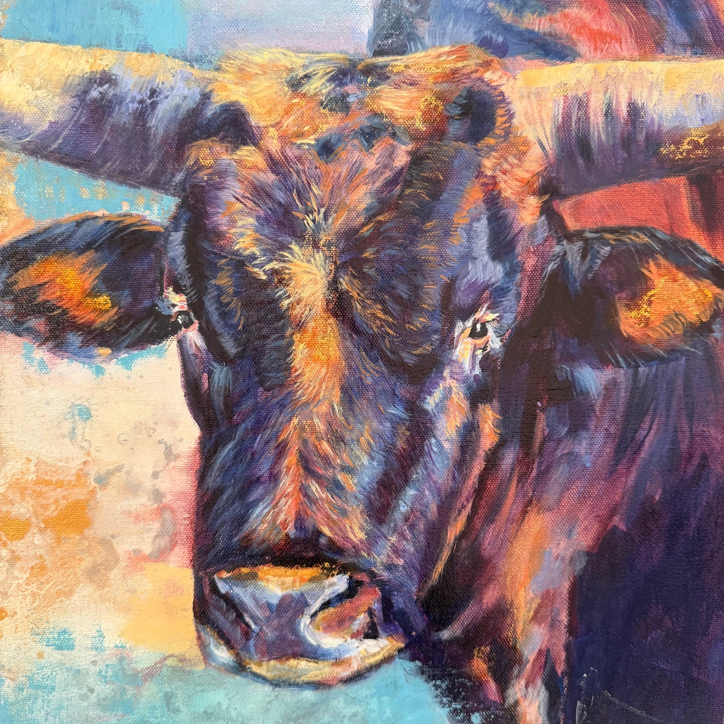 Wichita Longhorn Original Oil Painting