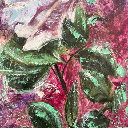 White Rose Original Oil Painting