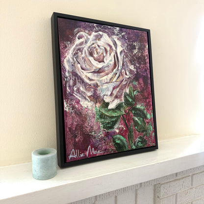 White Rose Original Oil Painting