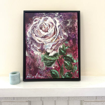 White Rose Original Oil Painting