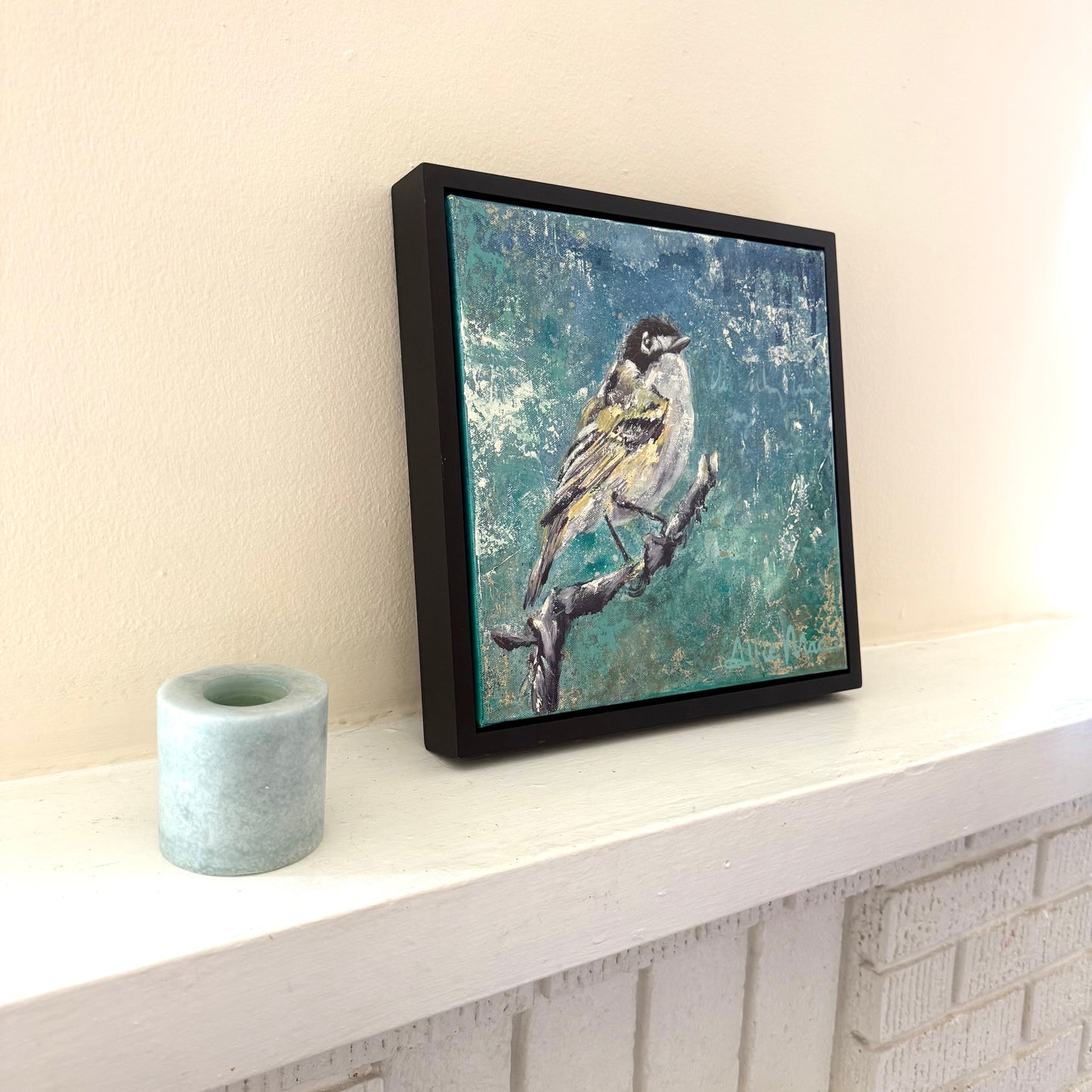 Black Capped Vireo Original Oil Painting