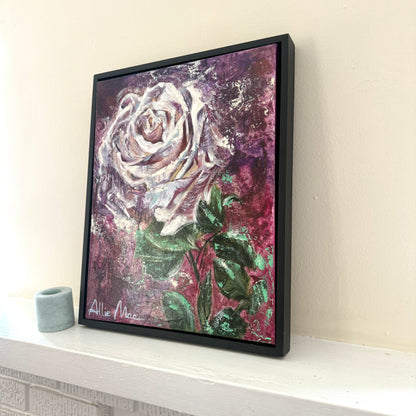 White Rose Original Oil Painting