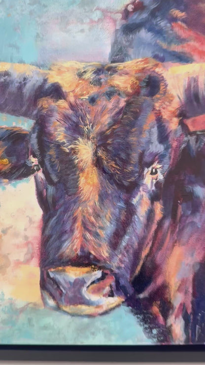 Wichita Longhorn Original Oil Painting